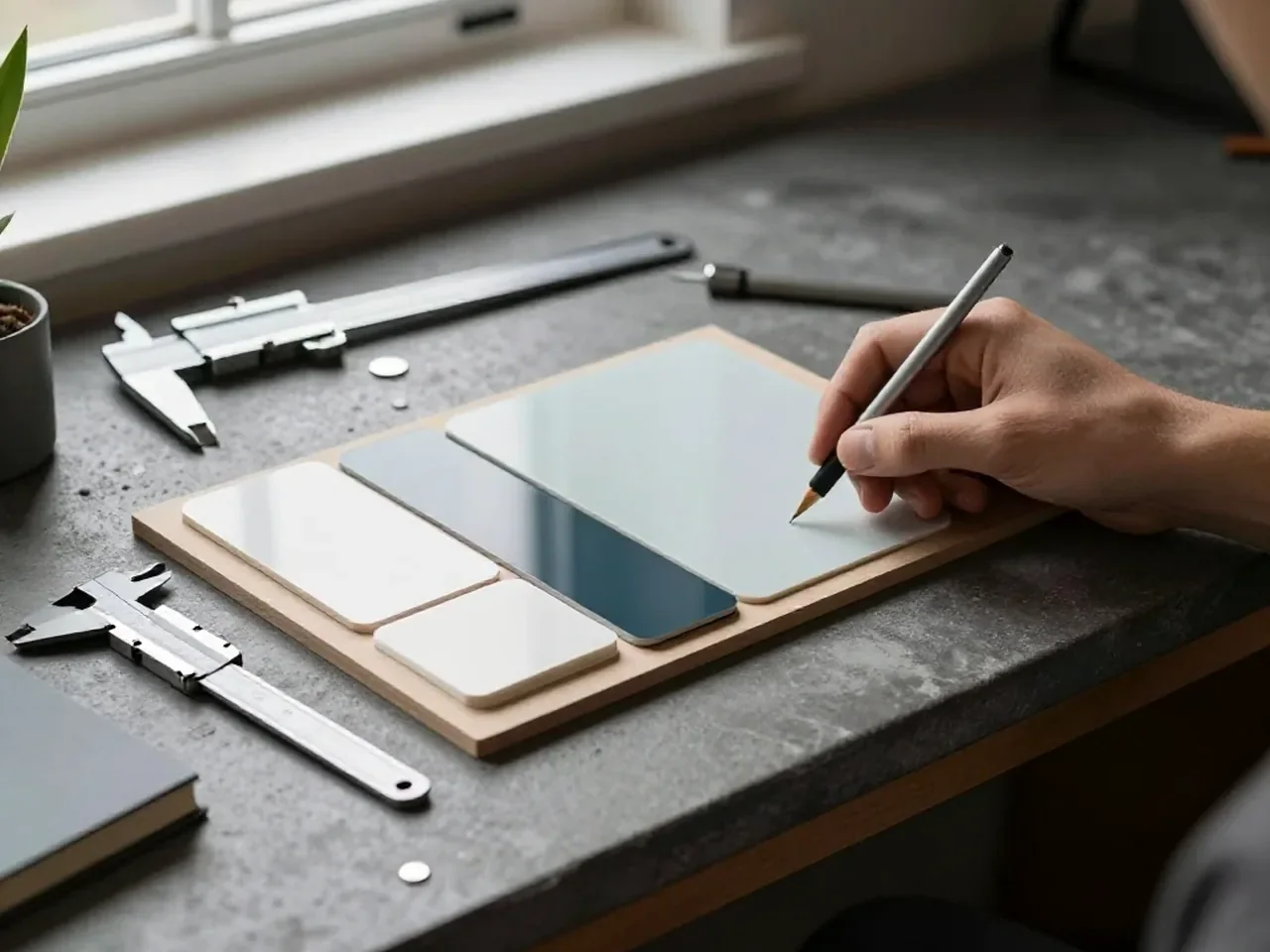 a phone case workshop workbench / 訂造工坊工作檯